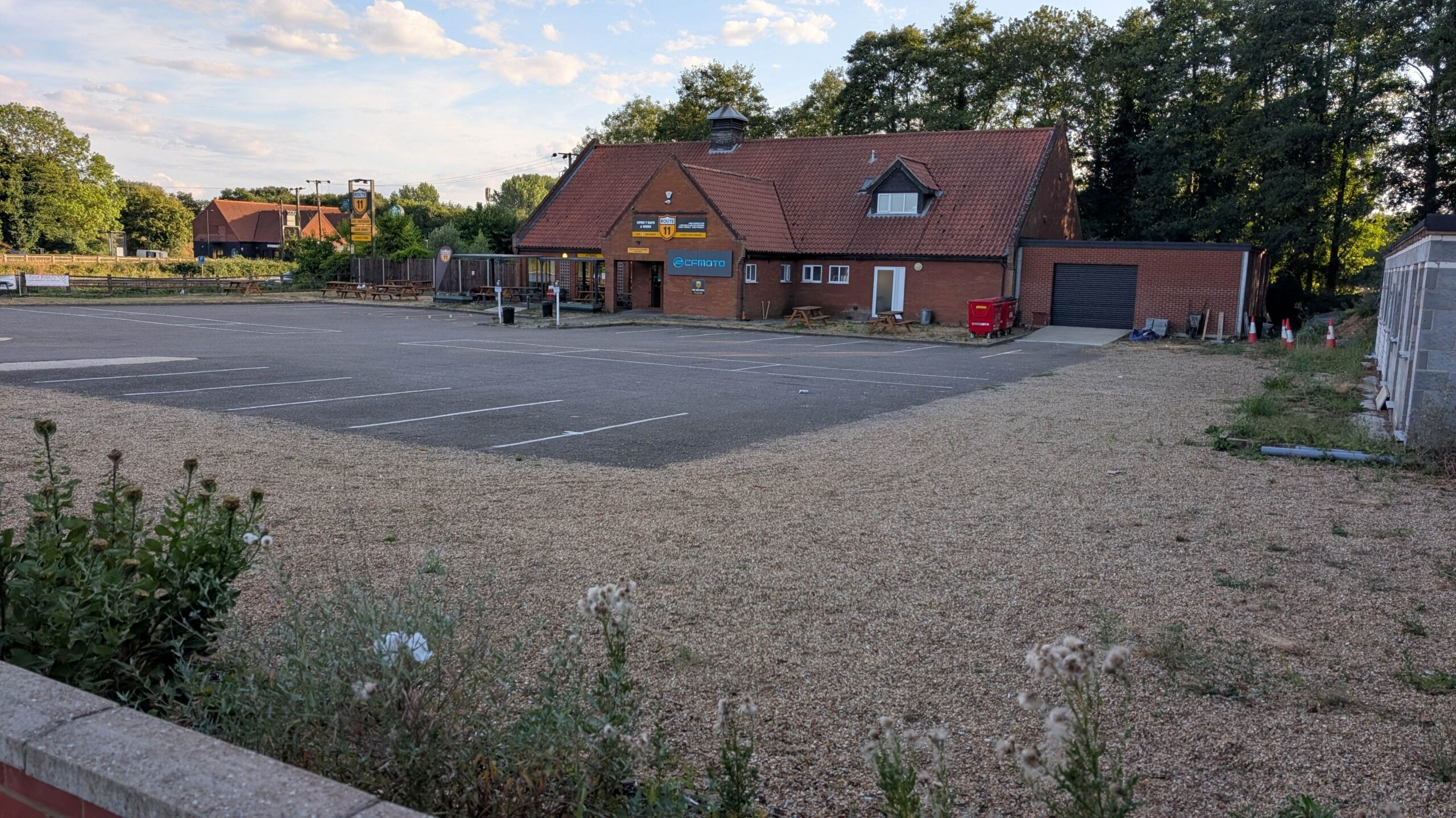 The site sits on 0.9 acres of land and comprises the following approximate Gross Internal Areas: Ground - 3,700 sq ft; First - 540 sq ft; Additonal Storage - 1,000 sq ft. The site includes a fitted restaurant/cafe at ground floor with large outside seating area for approximately 90 covers, separatestorage room, 45 car parking spaces and 5 partially built motel rooms.  The wider site comprises a Shell fuel garage , please note this does not form part of the sale or ownership. The site is suitable for a variety of uses.
